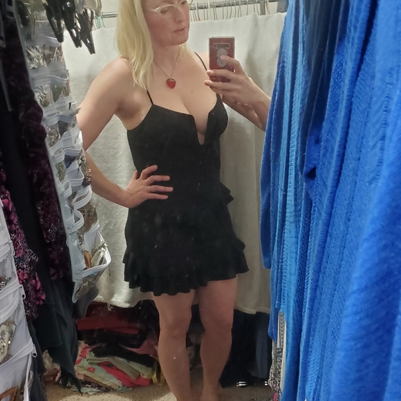 Forever 21 Sexy LBD Little Black Dress Like New Sz L or 8/10 - Picture 8 of 14